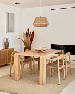 Kave Home Deyanira eettafel 160x90 cm eiken fineer Naturel