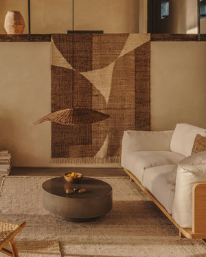 Kave Home Garbet salontafel Ø80 cm cement Bruin