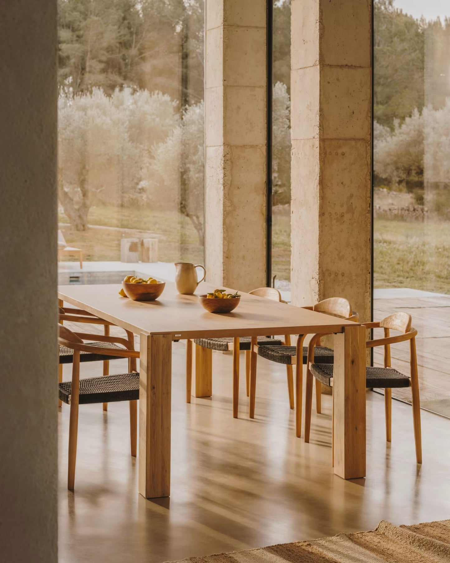 Kave Home Deyanira eettafel 220x110 cm eiken fineer Naturel