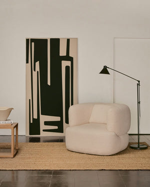 Kave Home Martina fauteuil met kussen chenille Ecru
