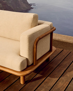 Kave Home Turqueta 3-zits bank teakhout Beige