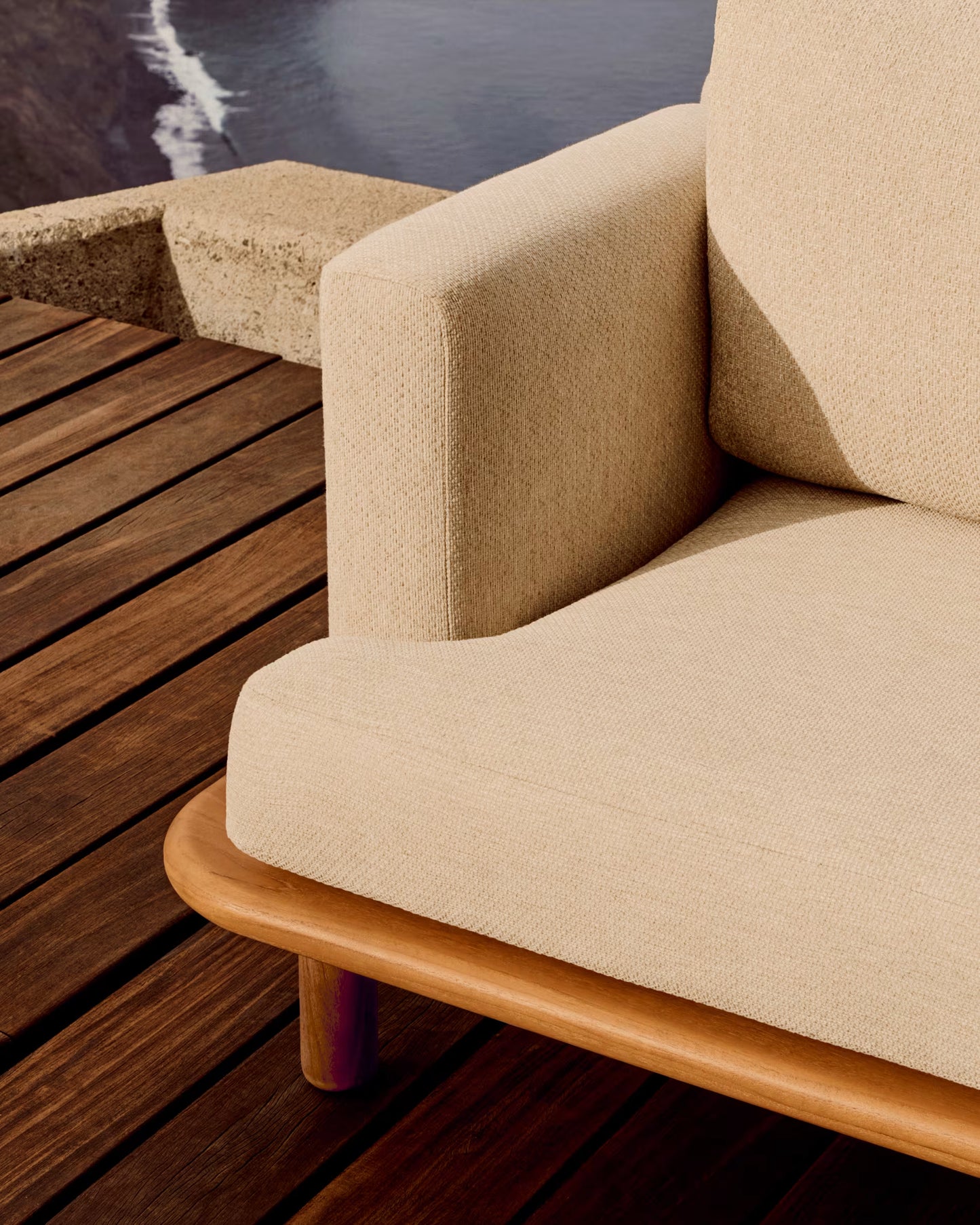 Kave Home Turqueta 3-zits bank teakhout Beige