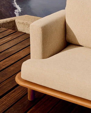 Kave Home Turqueta 3-zits bank teakhout Beige