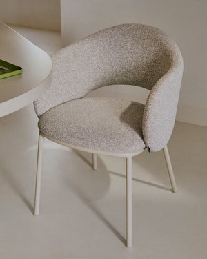 Kave Home Maina eetkamerstoel dik chenille Beige