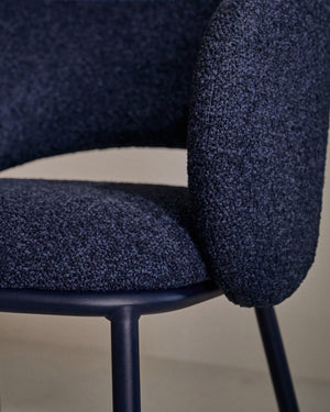 Kave Home Maina eetkamerstoel dik chenille Blauw