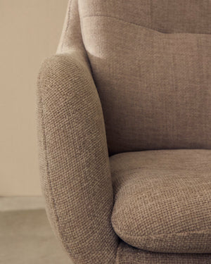 Kave Home Lexa eetkamerstoel draaibaar chenille Beige