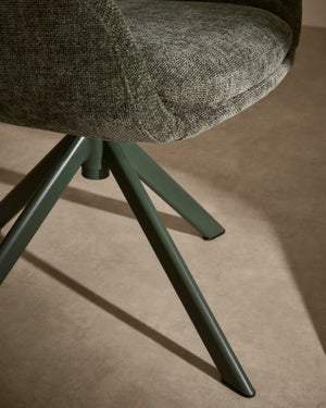 Kave Home Lexa eetkamerstoel met arm chenille Groen