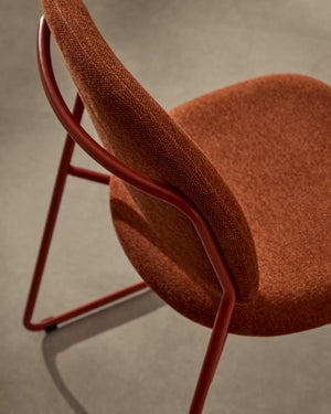 Kave Home Meli eetkamerstoel chenille Terracotta