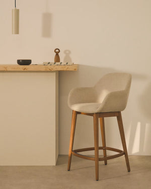 Kave Home Konna barkruk H65 donker hout Beige