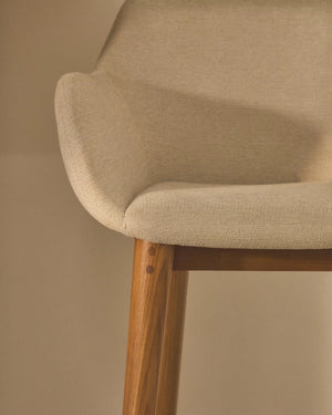 Kave Home Konna barkruk H65 donker hout Beige
