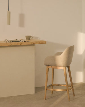 Kave Home Konna barkruk H65 licht hout Beige