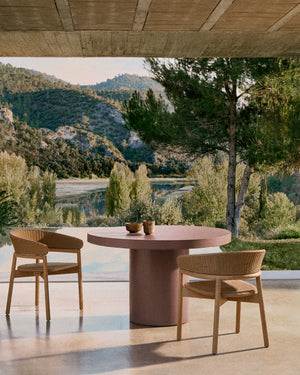Kave Home Aiguablava tuintafel Ø120 cm cement Terracotta