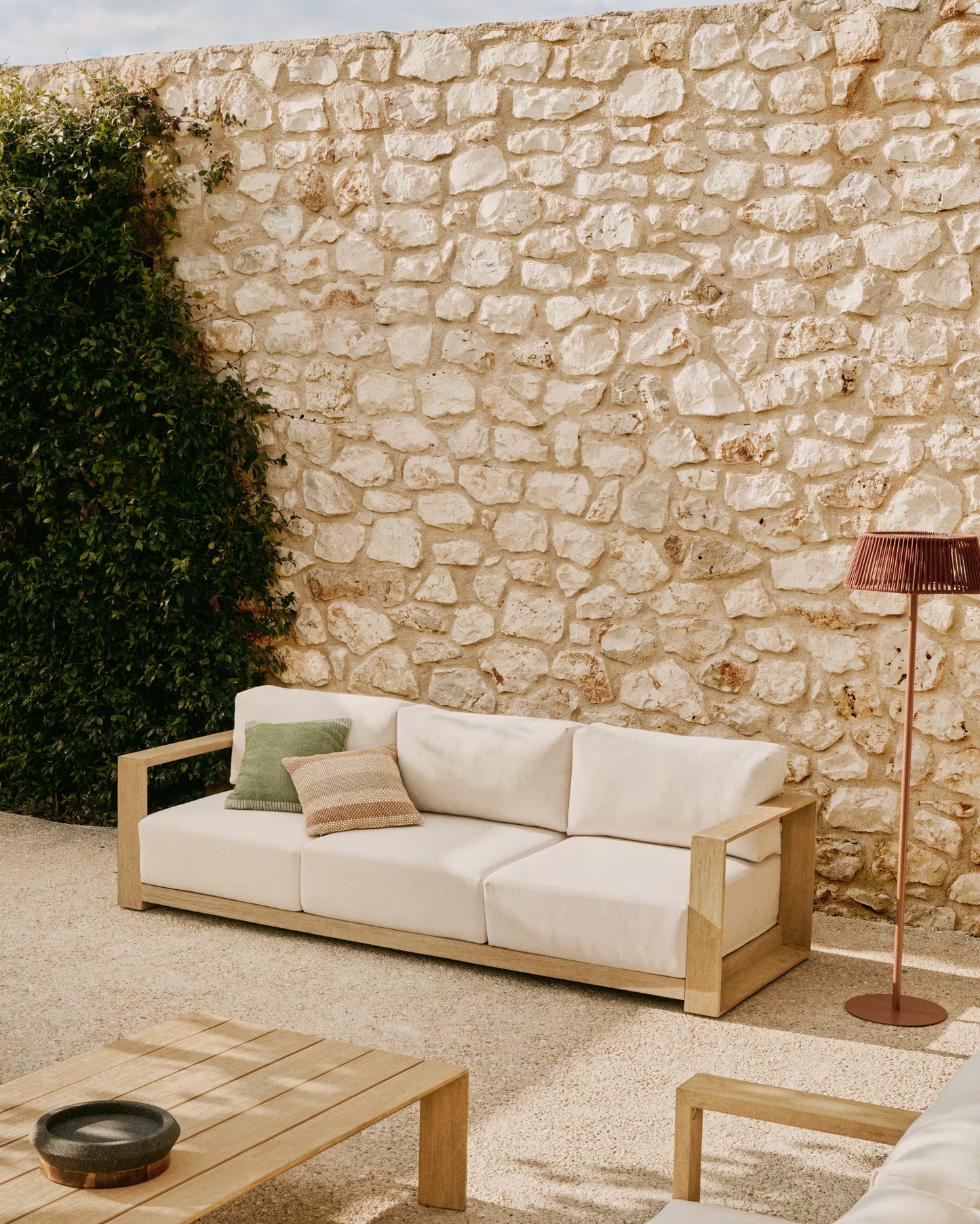 Kave Home Ambra 3-zits bank acaciahout