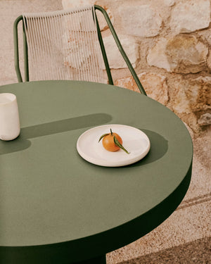 Kave Home Aiguablava tuintafel Ø90 cm cement Groen