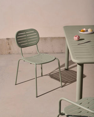 Kave Home Brai tuinstoel gegalvaniseerd Turquoise