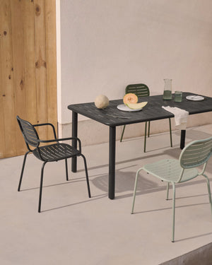 Kave Home Brai tuintafel 180x90 cm gegalvaniseerd Donkergrijs