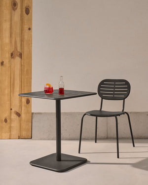 Kave Home Brai tuintafel 70x70 cm gegalvaniseerd Donkergrijs