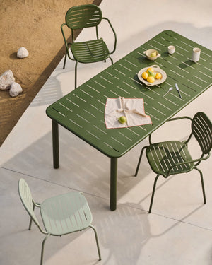 Kave Home Brai tuintafel 180x90 cm gegalvaniseerd Groen