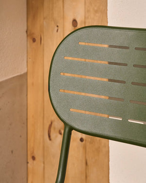 Kave Home Brai tuinstoel gegalvaniseerd Groen