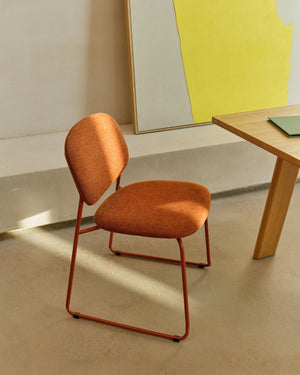 Kave Home Meli eetkamerstoel chenille Terracotta
