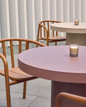 Kave Home Aiguablava tuintafel Ø90 cm cement Terracotta