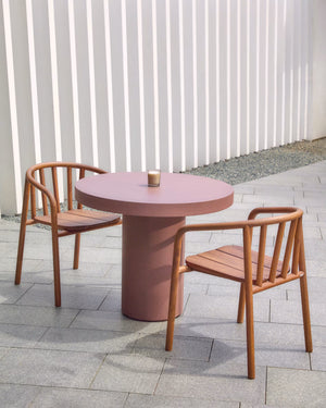 Kave Home Aiguablava tuintafel Ø90 cm cement Terracotta