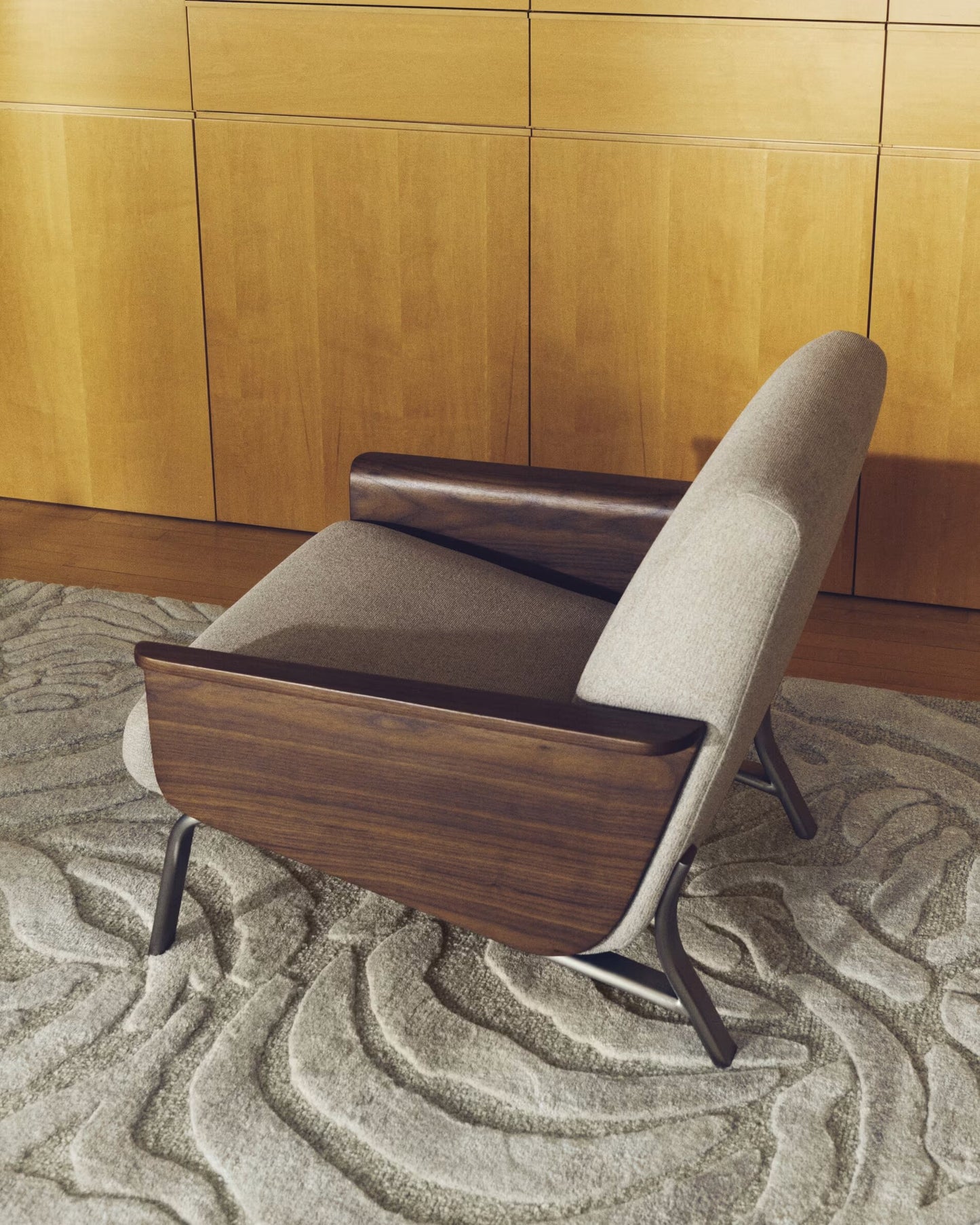Kave Home Amsen fauteuil Lichtbruin multiplex walnoot