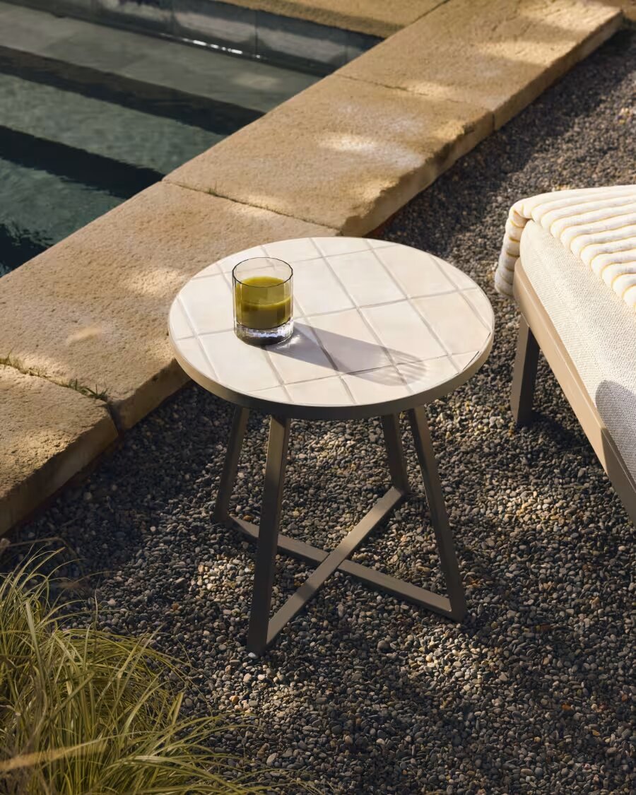 Kave Home Tella bijzettafel Ø45 cm Beige