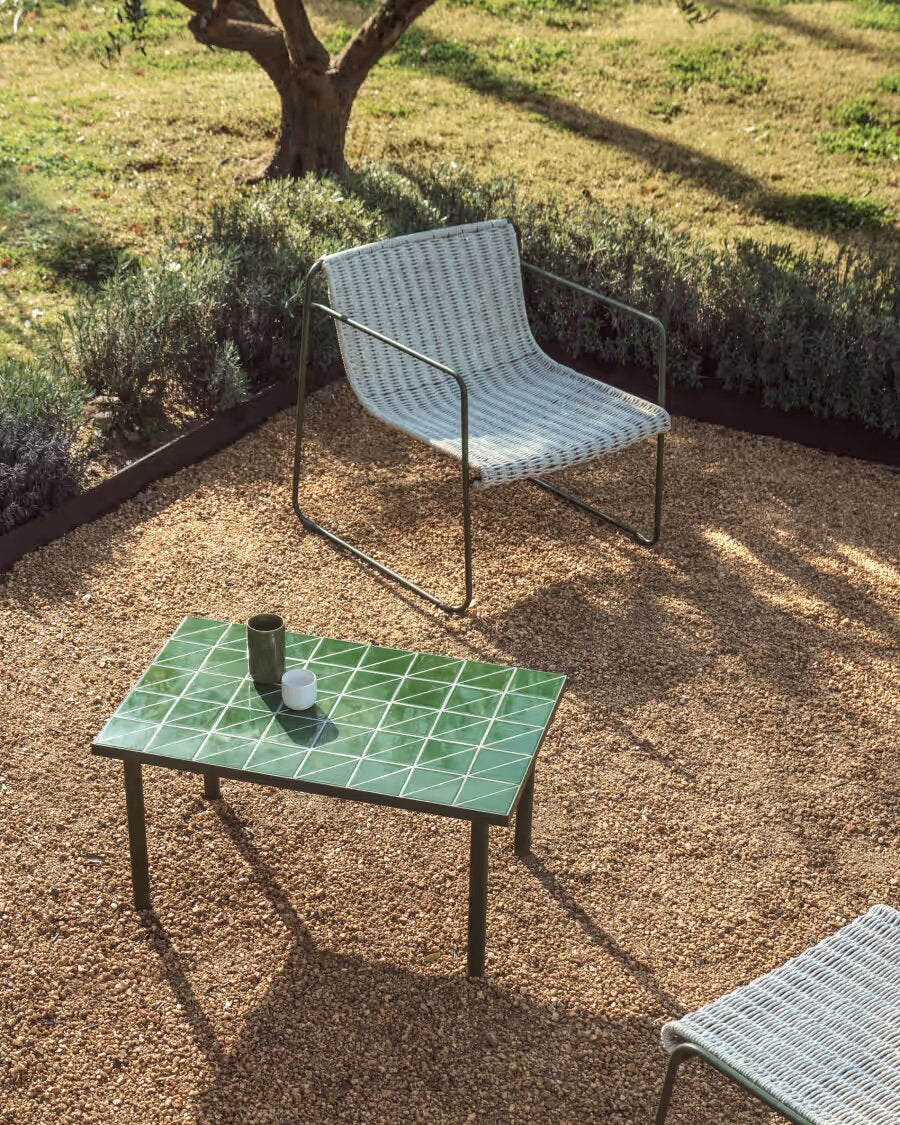 Kave Home Maurina bijzettafel 81x51 cm Groen