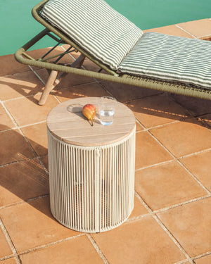 Kave Home Dandara bijzettafel Ø40 cm Ecru