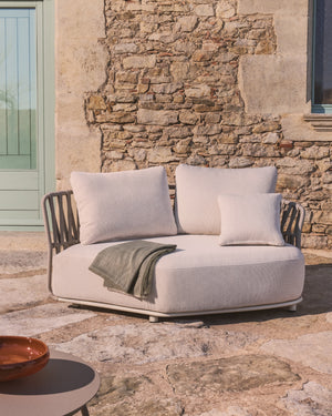 Kave Home Osani tuinbank hoekmodule Ecru