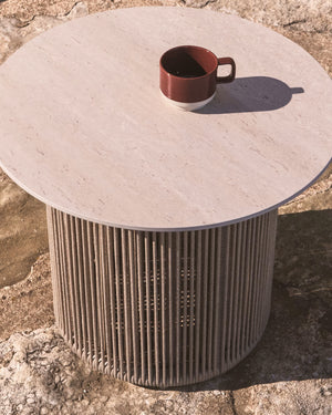 Kave Home Orosei bijzettafel Ø55 cm Ecru