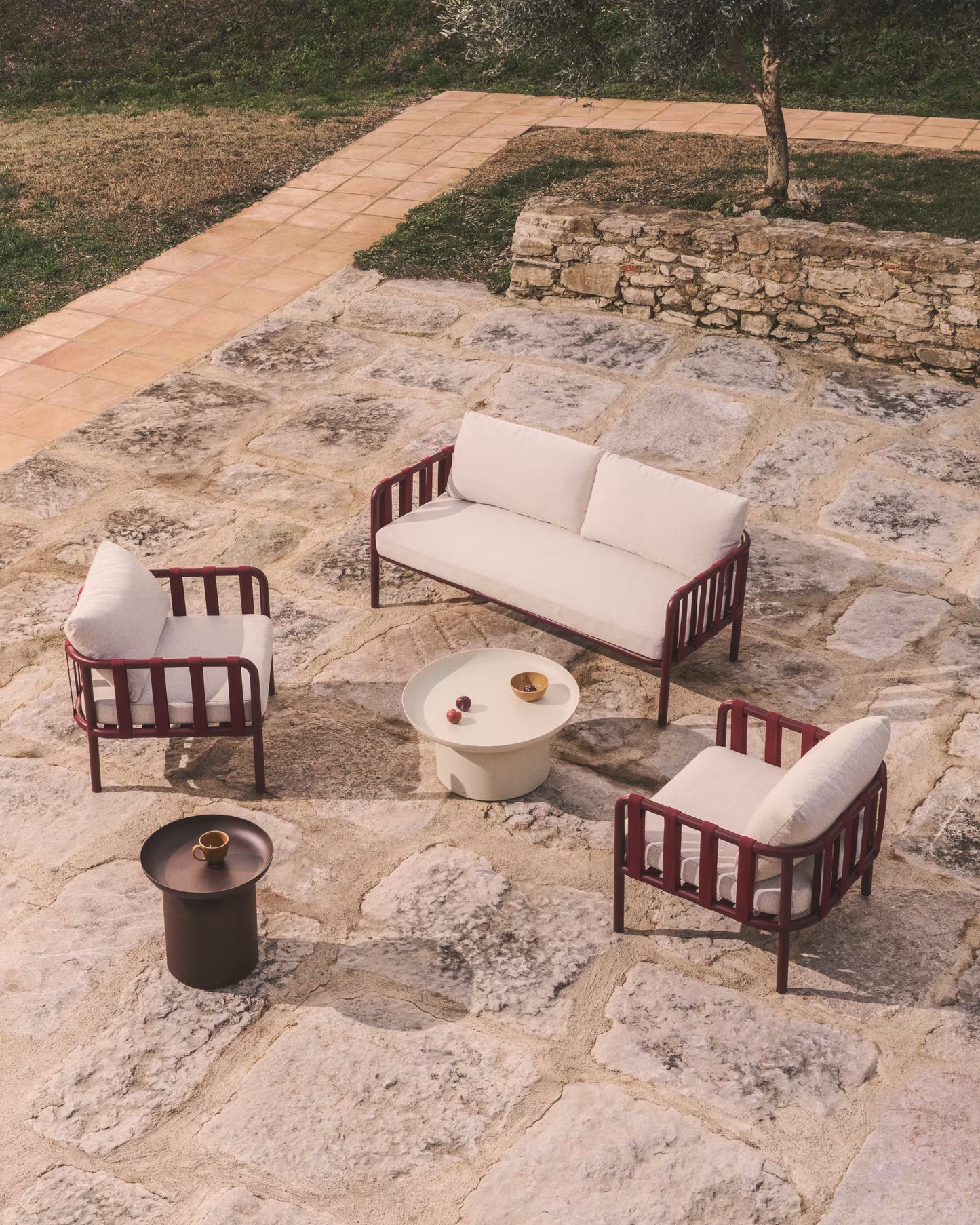 Kave Home Omala loungeset Burgundy
