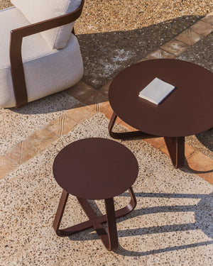 Kave Home Tamaris bijzettafel Ø48 cm Bruin