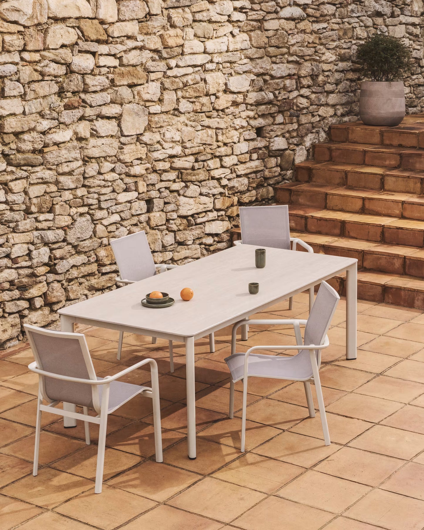Kave Home Anafi tuintafel 220x100 cm Ecru