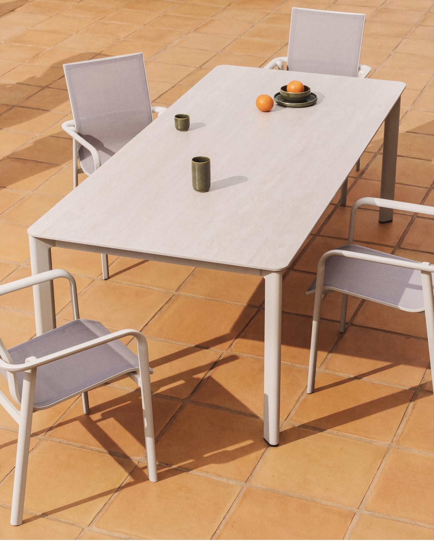 Kave Home Anafi tuintafel 220x100 cm Ecru