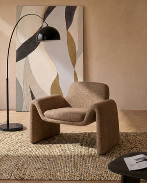 Kave Home Melvia fauteuil chenille Chocoladebruin