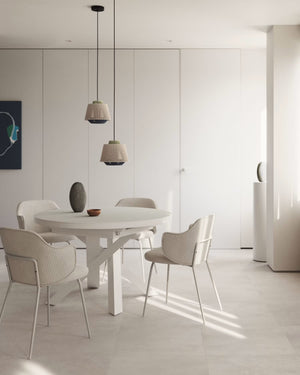 Kave Home Vashti eettafel uitschuifbaar Ø120(160) cm Wit