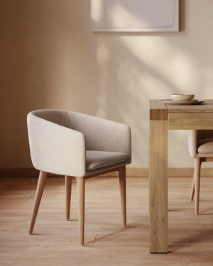 Kave Home Harlan eetkamerstoel chenille Beige