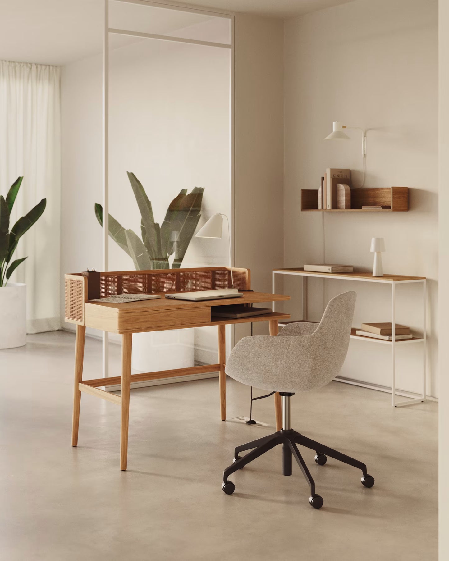 Kave Home Tissiana bureaustoel draaibaar Beige