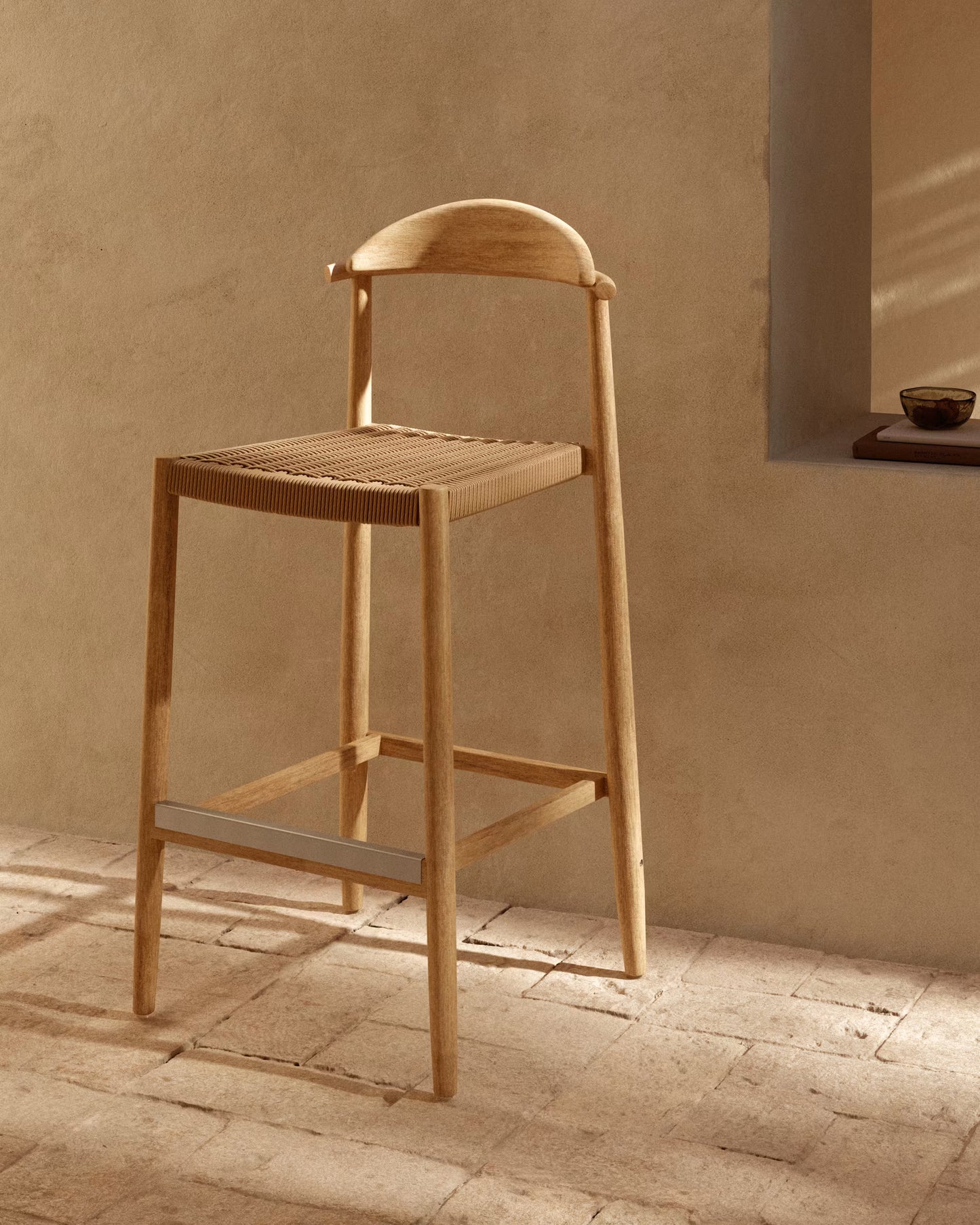 Kave Home Nina barkruk H75 Beige