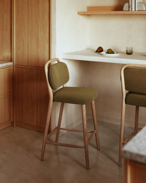 Kave Home Helda barkruk H65 chenille Groen