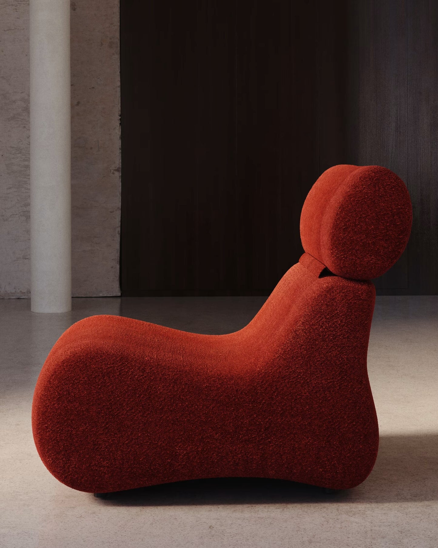 Kave Home Club fauteuil bouclé Bordeaux