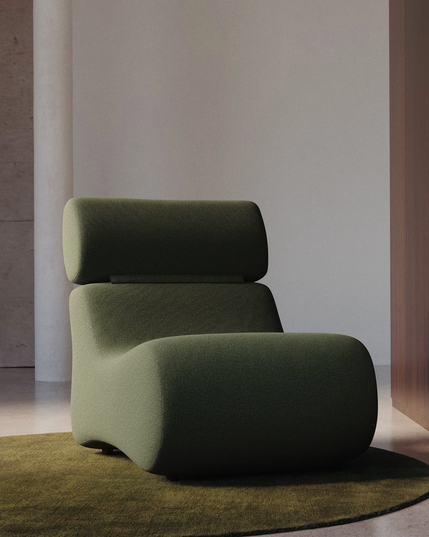 Kave Home Club fauteuil bouclé Donkergroen