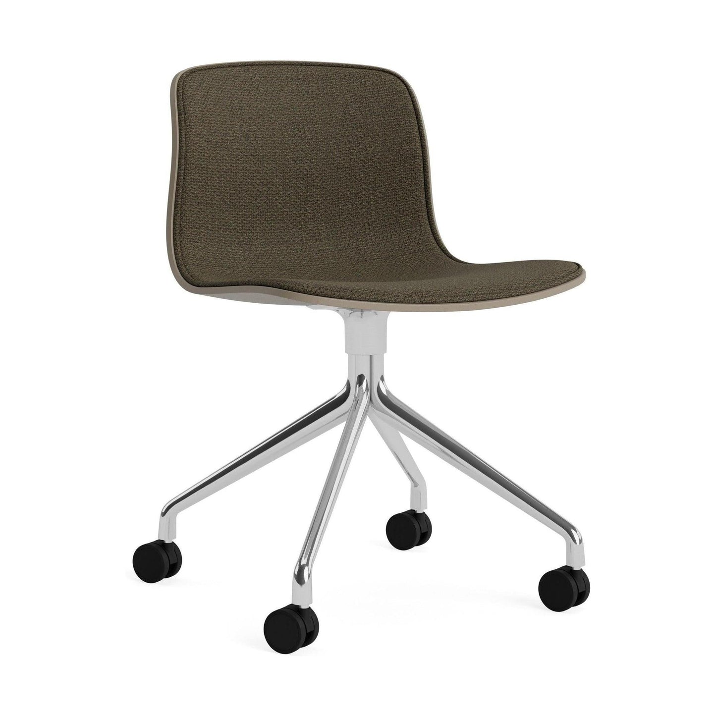 HAY About a Chair AAC 14 bureaustoel chroom Khaki 2.0 gestoffeerd Maglia Olive