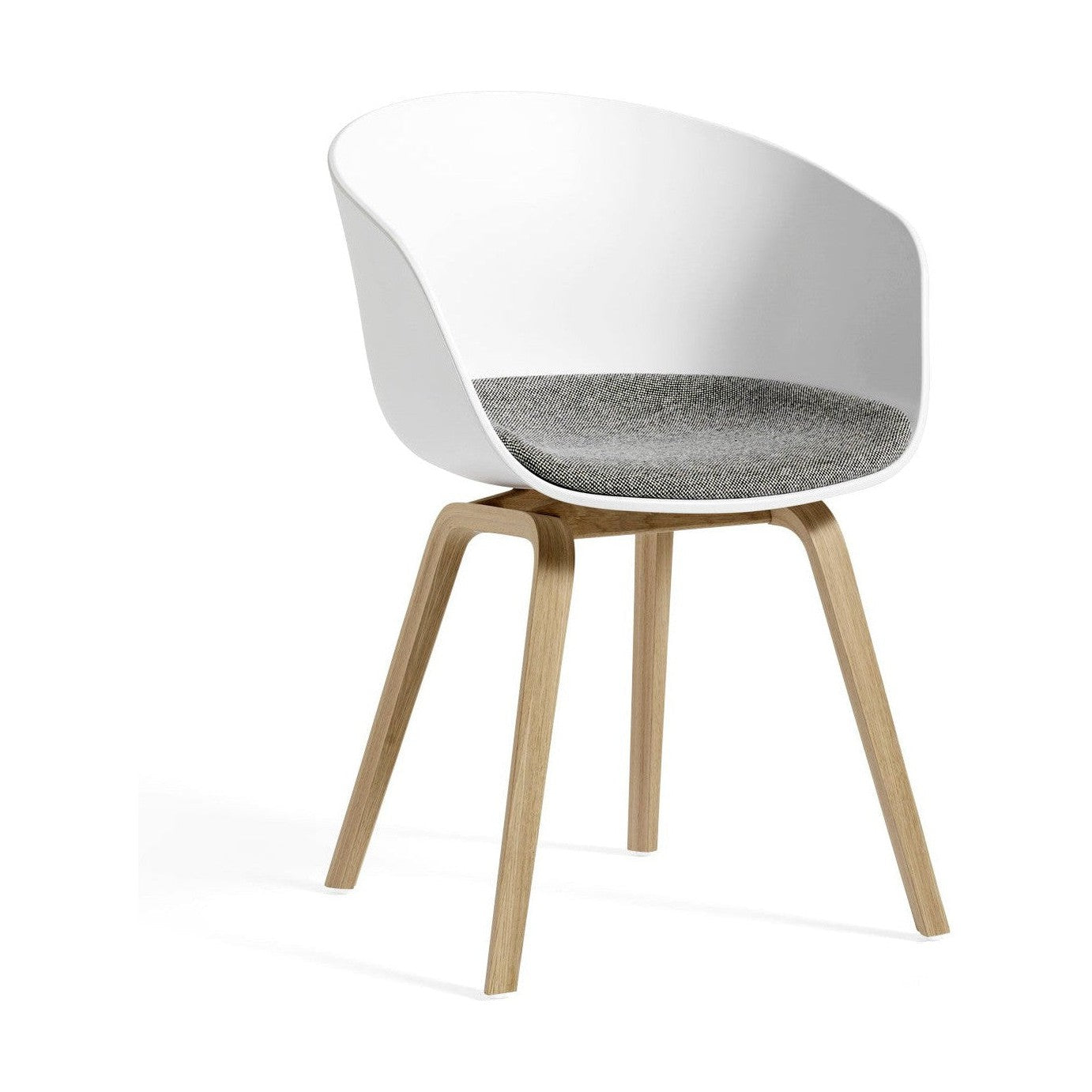 HAY About a Chair AAC 22 eetkamerstoel gelakt eiken met vast zitkussen White 2.0