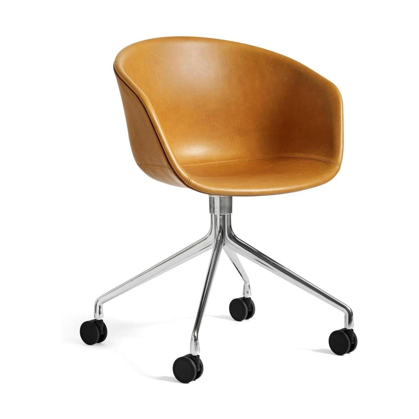 HAY About a Chair AAC 25 bureaustoel chroom Sense Cognac