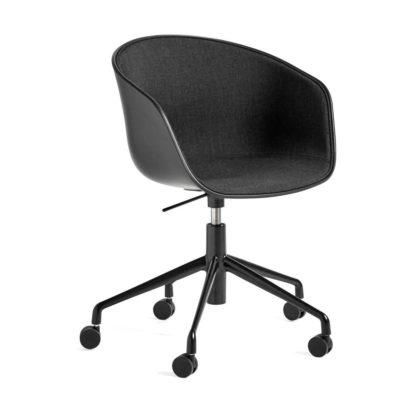HAY About a Chair AAC 52 bureaustoel zwart Black 2.0 gestoffeerd Remix 183