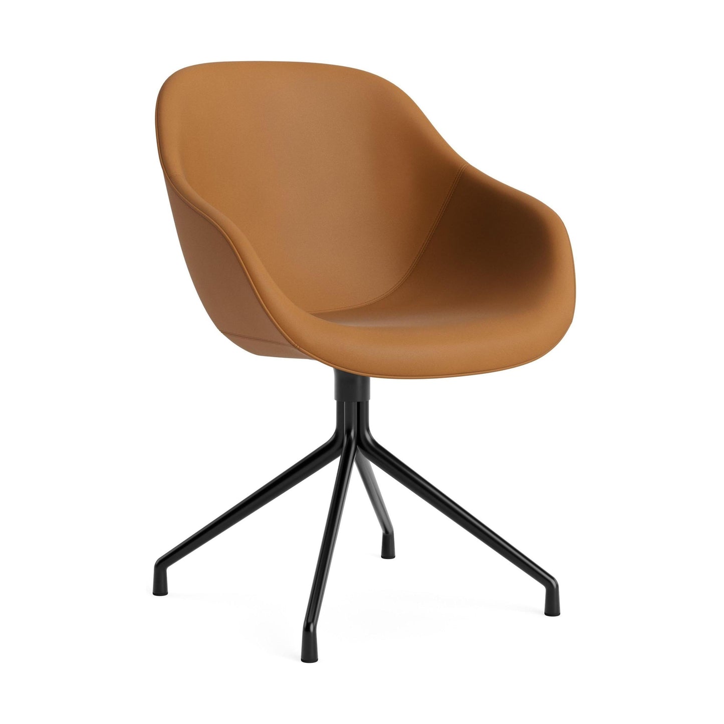 HAY About a Chair AAC 121 eetkamerstoel Sense Cognac swivel zwart