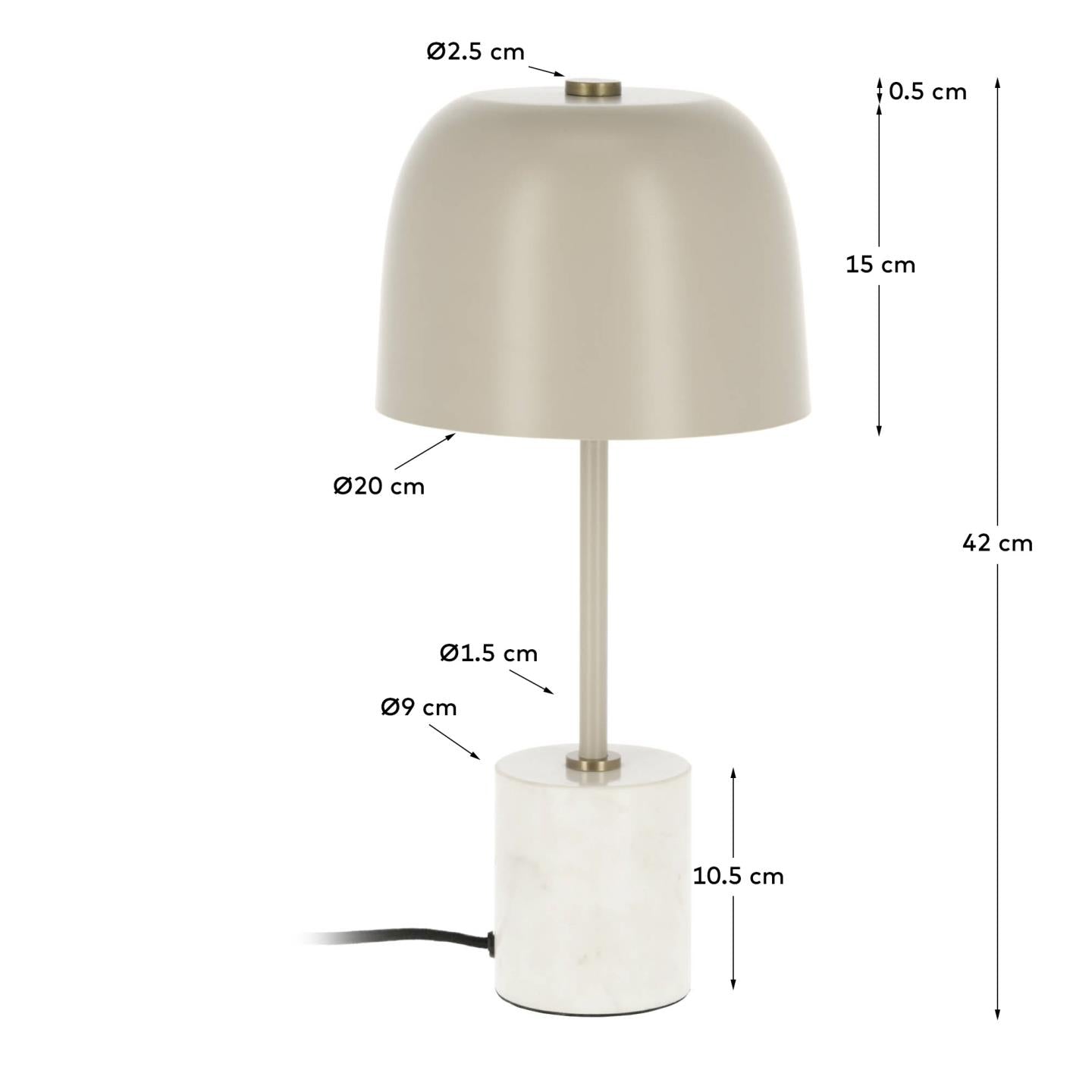 Kave Home Alish taffellamp Beige